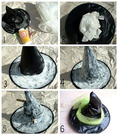 step by step instructions on how to make a witches hat