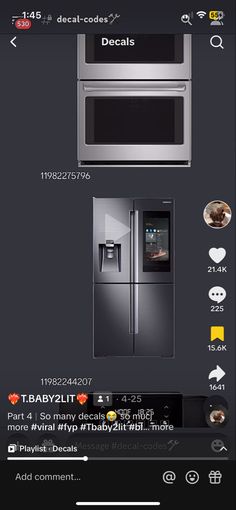 the app is showing an image of a refrigerator and microwave in different stages of being built