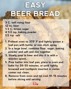 a recipe for beer bread with instructions