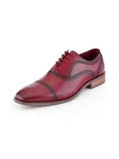 The AG114 Red is handcrafted with luxurious, supple genuine leather, available in a rich, vibrant teal, as well as classic grey and brown. An intricate perforated pattern on the cap toe and throughout this lace-up oxford adds a touch of understated sophistication. Subtle, yet striking details make this genuine leather oxford truly exceptional; you will stand out in a crowd wearing these impressive brogues.AG114 Red - Men`S Genuine Leather Dress Shoes - Oxford Dress Shoes Red      Monk Shoes,Oxfo Salmon Dress, Mens Dress Loafers, Monk Shoes, Shoes Oxford, 3rd Anniversary, Classic Grey, Dress Loafers, Oxford Dress Shoes, Oxford Dress