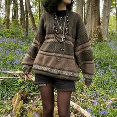 y2k fashion on shein Sweater Leggings, Aesthetic Sweaters, Autumn Knitwear, Fairycore Grunge, Pull Oversize, Earthy Outfits, Leggings Outfit, Men's Cardigan, Loose Pullover