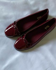 Cherry Red Shoes, Dr Shoes, Red Flats, Heels Fashion, Swag Shoes