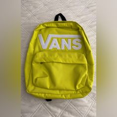 Vans Off The Wall Old Skool Iii Backpack Travel School Bag This Classic Vans Old Skool Iii Backpack Is Always Current. Built From Durable Polyester, Its Two-Pocketed Structure Has A 15” Padded Laptop Sleeve And A Front Organizer Pocket To Quickly Access Essentials. Pair Your Fresh Style With This Throwback Silhouette. Features Padded Laptop Sleeve That Fits Most 15" Laptops Front Pocket With Organizer Padded Shoulder Straps One Large Main Compartment Materials 100% Polyester Measurements 16.625" Vans Bags, Vans Yellow, Classic Vans, Unisex Backpack, Backpack Travel, Vans Off The Wall, Travel School, Vans Old Skool, Womens Vans