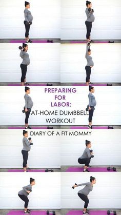 Pregnancy workout I can easily do at home when I can't make it to the gym. At Home Dumbbell Workout, Home Dumbbell Workout, Labor At Home, Preparing For Labor, Dumbbell Workout At Home, Diary Of A Fit Mommy, Home Workout Plan, Fitness Diary, Prepare For Labor