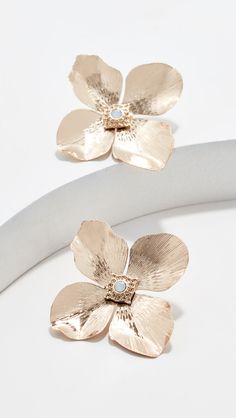 Shashi Blossom Earrings | SHOPBOP Designer Earrings Studs, Accessories Jewelry Earrings, Sea Glass Jewelry, Flower Studs, Designer Earrings, Flower Earrings, Beaded Earrings, Statement Earrings, Bridal Jewelry