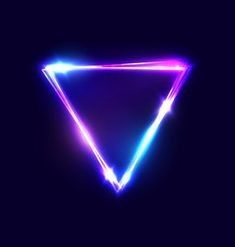 a neon colored triangle on a black background