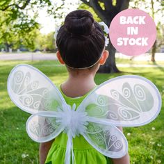 GLITTER-FREE Fairy Wings...Yeah, they are a real thing!  And they're back in stock. White Fairy, Fairy Wings, Back In Stock