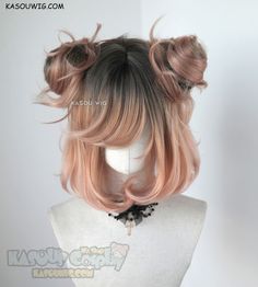 Κούρεμα Bob, Kawaii Wigs, Hair Anime, Cosplay Hair, Kawaii Hairstyles, Fishtail Braid, Coral Peach, Anime Hair