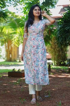 Casual wear – KULINA Cotton Kurta Designs For Stitching, Kurti Top Designs For Women, Salwar Suits For Women, Kurta Pattern, Cotton Dress Pattern, Simple Kurti