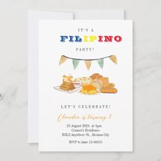 Filipino Party Invitation Filipino Birthday Dinner Birthday Dinner, Birthday Dinners, Lets Celebrate, Diy Business, Hat Crafts