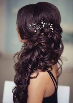 long wedding hairstyles with headpieces for 2017 Side Curls, Side Updo, Wedding Hair Side, Side Swept Curls, Side Swept Hairstyles, Quinceanera Hairstyles, Side Hairstyles, Best Wedding Hairstyles, Prom Hairstyles For Long Hair