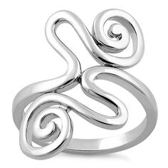 Top of ring height: 22mm

      Band width: 2.1mm

      Shank width: 2.2mm

    
 
       Metal:  925 sterling silver

      Finish: high polish Modern Twist White Gold Spiral Rings, Silver Spiral Ring With Polished Finish, Silver Rings For Men, Swirl Ring, Thumb Rings, Love Ring, Sterling Ring, Sterling Silver Rings, Swirl