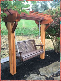 Transform your outdoor space with a stunning pergola bench swing. Create a cozy nook to relax and unwind in style. This elegant addition will elevate your patio or garden. Discover the perfect pergola bench swing for your home today! Swing Pergola Ideas, Pergola Bench, Diy Swing, Yard Ideas Backyard, Outdoor Patio Space, Diy Porch, Patio Swing