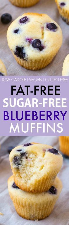 Sugar Free Blueberry Muffins, Fluffy Muffins, Low Calorie Vegan, Baked Good, Sugar Free Vegan, Healthy Baked, Muffin Recipes Blueberry, Tofu Scramble