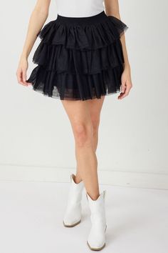 Dance With Me Skirt • Black This tulle skirt will be great for any occasion, dress it up with some heels or spice it up with some ShuShop sneakers. Skirt Features: - Tulle High Waisted Mini Skirt - Elastic Waistband - Lined - Non Sheer -Lightweight Black Mesh Mini Skirt For Night Out, Mesh Mini Skirt For Spring, Spring Mesh Tiered Skirt, Black Mesh Mini Skirt For Party, Summer Mesh Mini Skirt, Spring Mesh Mini Skirt, Party Mesh Mini Skirt, Mesh Mini Skirt For Party, Mesh Mini Skirt For Night Out