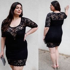 Gorgeous, One Of A Kind Lace Black Solid Color Dress Featuring: Long Sleeves, Round Neckline & Mini Above Knee Length. Trendy And Stylish Dress That Is Classy, Feminine And A Total Must Have Fashion Piece. Great Addition To Your Spring Wardrobe. Semi-Stretchy Material. Size: 1xl (Us 14-16) Size: 2xl (Us 18-20) Size: 3xl (Us 22-24) Recommended Size: True To Size 90% Polyester 10% Spandex Ships In 6-8 Days Stretch Lace Mini Dress For Night Out, Black Stretch Lace Dress For Night Out, Bodycon Dress With Lace Trim For Night Out, Black Lace Trim Bodycon Dress For Date Night, Black Bodycon Lace Dress For Night Out, Fitted Lace Dress For Going Out, Lace Dress For Going Out, Black Flirty Lace Dress, Lace Mini Dress With Short Sleeves For Night Out