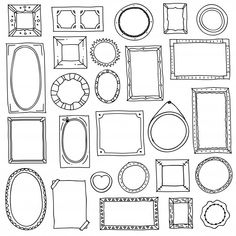 a set of different frames and labels royalty illustration