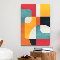 Colorful Geometric Shapes Abstract Art - Designity Art Shapes Abstract Art, Abstract Art Tutorial, Dynamic Shapes, Shapes Abstract, Abstract Geometric Art, Water Damage, Art Tutorial, Abstract Canvas Art, Geometric Abstract