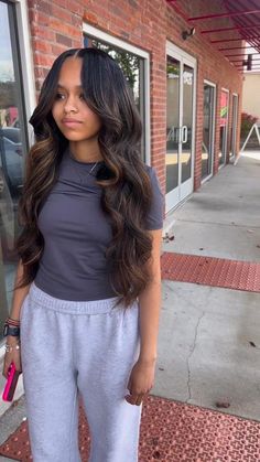 Track Hairstyles, Sew In Hair Extensions, Straight Weave Hairstyles, Brown Hair Dye, Quick Natural Hair Styles, Quick Weave Hairstyles, Dyed Natural Hair, Pretty Braided Hairstyles, Sew In