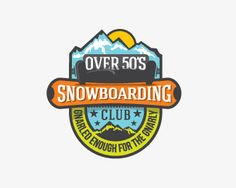 the logo for over 50's snowboarding club