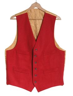 Vintage men's red waistcoat. Made by Gurteen Esquire from a wool fabric. Four front pockets. Satin back with adjustable backstrap. Label reads 44. Condition: Good vintage condition Chest: 44in Length: 27in More vintage clothing on our website www.brickvintage.com Cake Costume, Red Waistcoat, Jaffa Cake, Wool Waistcoat, Mens Waistcoat, Men's Waistcoat, Mens Vests, Vest Outfits, Red Wool