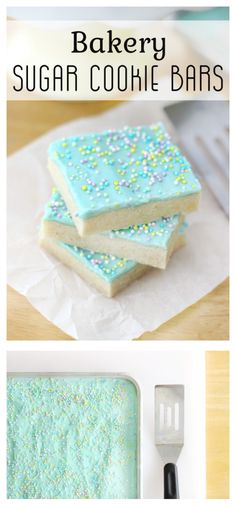 there are three different types of sugar cookie bars