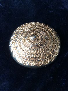 "Vintage Large 2\" in diameter .5\" in height. Etruscan style pin. Vermeil Pristine condition. Monet runway piece,designer piece,collectible Monet. Big and beautiful Statement piece" Vintage Gold Brooches With Decorative Buttons, Gold Round Costume Jewelry Brooches, Vintage Gold Round Brooches, Antique Gold Round Brooches, Traditional Gold Round Brooches, Vintage Gold Brooch, Vintage Monet, Gold Circle, Silver Pin