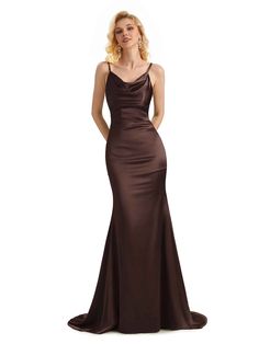 chocolate Bridesmaid Dresses Uk, Mermaid Bridesmaid, Prom Dresses Long Mermaid, Dress With Pleats, Mermaid Bridesmaid Dresses, Bridesmaid Dresses Online, Custom Size Dresses, Satin Bridesmaid Dresses, Prom Dresses Online