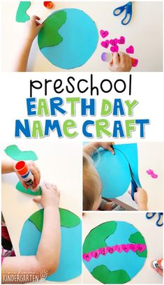 this earth day name craft is perfect for kids to do with their hands and feet