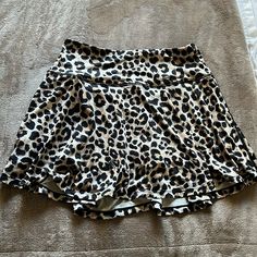 New With Tag Jaguar Print, Shorts Skirt, Print Skirt, Shorts Athletic, Printed Skirts, Athletic Shorts, Jaguar, Black And Brown, Womens Skirt