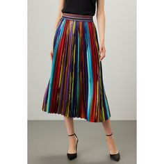 Multicolored printed satin (100% Polyester). A-line. Pull on. 31.5" from waist to hemline. Imported. Multicolor Long Skirt For Fall, Multicolor Pleated Flared Skirt, Multicolor Skirted Bottoms For Fall, Multicolor Fall Skirt, Fall Multicolor Skirt, Flowy Multicolor Skirt For Fall, Multicolor Flared Skirt For Fall, Spring Multicolor Flared Skirt, Multicolor Flared Skirt For Spring