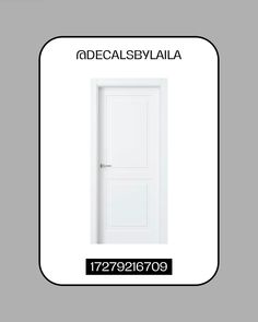 a white door with the words adocalsbylla above it and below it