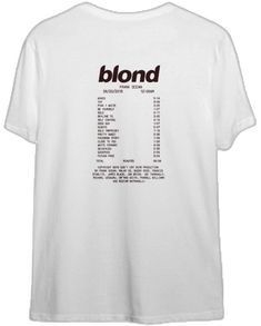 White Tops With Band Logo For Music Festivals, White T-shirt With Text Print For Music Festivals, White Text Print T-shirt For Music Festivals, White Music-themed T-shirt With Text Print, White Music-themed T-shirt With Band Logo, Frank Ocean Blond, Ocean Shirt, White Ferrari, Boys Don't Cry