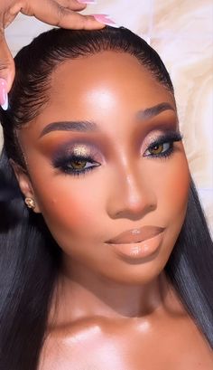 Pink Lips Makeup Looks Black Women, Good Makeup Looks, Purple Soft Glam Makeup Black Women, Pink Smokey Eye Makeup Black Women, Fuschia Makeup Black Women, Purple Smokey Eye Makeup Black Women