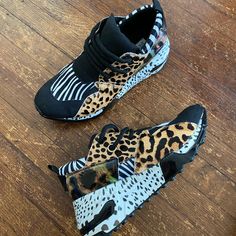 Like Brand New. Only Worn Once! No Flaws Or Wear. Platform Fit, With Laces To Tie Or Hide. Variety Of Leopard Fabrics, With Zebra Print Mixed In. Leopard Fabric, Shoes Steve Madden, Mixing Prints, Shoe Game, Steve Madden Shoes, Zebra Print, Womens Shoes Sneakers, Steve Madden, Black And Brown