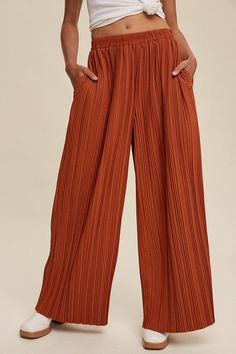 Brick Micro Pleated Wide Leg Pant | JQ Clothing Co. The Brick, Form Fitting Dress, Pants Large, Wide Leg Pant, Pleated Pants, Clothing Co, Everyday Wardrobe, New Outfits, Fashion Games