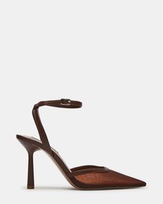 ALLIANCE Mesh Brown Pointed Toe Pump | Women's Heels