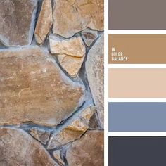 a stone wall with different shades of gray and brown in the center, along with other colors to choose from