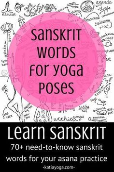 a poster with words written on it and the title for learn sanskrat's yoga