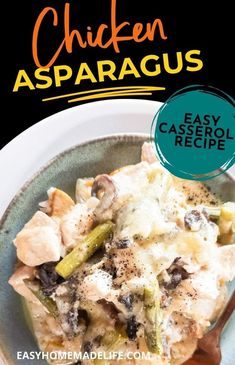 chicken asparagus casserole recipe in a bowl