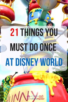 an amusement park with the words 21 things you must do once at disney world