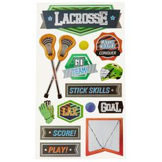 lacrosse stickers are shown on a white background