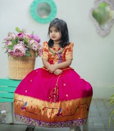 Baby Lehenga, Pattu Langa, Girls Frocks, Half Saree Function, Kids Party Wear Dresses, Child Dress, Kids Ethnic Wear, Frocks Design, Kids Party Wear