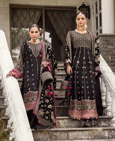 Brand: XENIA FormalsProduct: D-04 TAALIHCollection: Zahra by Xenia Formals Unstitched Luxury CollectionFabric: Chiffon Details: Embroidered Chiffon Front 50 Inches Chiffon Back 50 Inches Embroidered Chiffon Sleeves 24 Inches Embroidered Chiffon Front Yoke 24 Inches Embroidered Back Yoke 24 Inches Embroidered Sleeves Patch Embroidered Front And Back Patch Embroidered Velvet Shawl 2.50 Yards Embroidered Velvet Dupatta Patch Rawsilk Trouser 2.50 Yards DISCLAIMER:* Lining, Laces, and Tassels are not Black Dabka Suits For Eid, Unstitched Black Suits For Eid, Eid Embroidered Georgette Sets, Black Palazzo Set With Intricate Embroidery For Wedding, Black Embroidered Georgette Lawn Suit, Black Embroidered Palazzo Set For Wedding, Embroidered Black Georgette Lawn Suit, Traditional Black Suits With Intricate Embroidery, Festive Suits With Dupatta For Eid