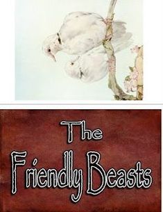 the friendly beasts book cover with an image of a bird perched on a branch