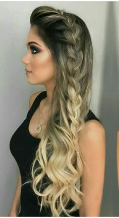 Wedding Side Braid Hairstyles For Long Hair, Bridesmaid Side Braid Hair Down, Side Swept Braided Hairstyles, Prom Hair Down With Braid To The Side, Side Braid Formal Hairstyles, Side Braid Homecoming Hair, Long Hair Wedding Styles, Effortless Hairstyles