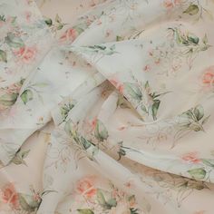 an image of a flowered fabric with flowers on it