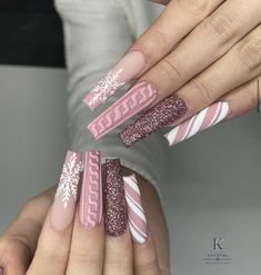 Christmas Pop Art French Matte | Press On Nails | False Nails | Winter Nail 2023 Trends Winter Nails Acrylic, Sweater Nails, Dope Nail Designs, Glamorous Nails, Christmas Nails Acrylic, Long Square Acrylic Nails, Winter Nail, Xmas Nails