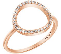 Whether you're getting dressed for lunch with a friend you haven't seen in forever or you've got a date with potential or you just need some accessory newness, this sparkly open circle ring absolutely nails it. Glamorous Round Diamond Party Ring, Trendy Rose Gold Party Rings, Spring Party Jewelry, Vs Clarity Open Ring For Party, Trendy Open Ring For Party, Chic Round Jewelry For Spring, Chic Round Promise Rings, Open Circle Ring, 35th Anniversary