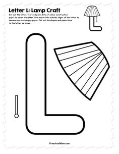 the letter l is for lamp craft and it has been cut out to make an umbrella